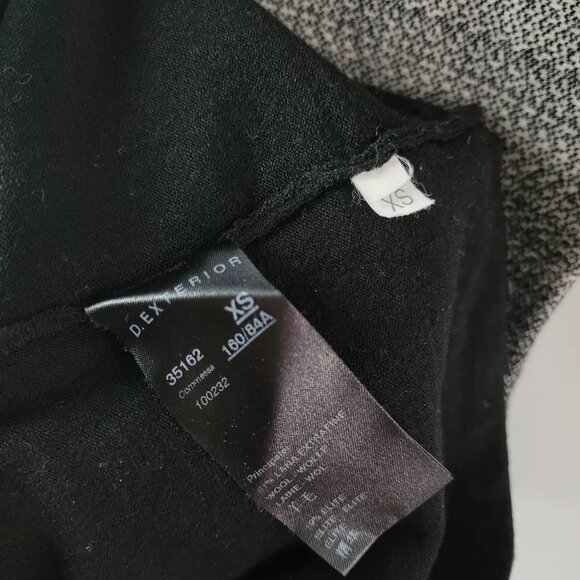 D.Exterior Women Size XS Black White Wool Knit Peplum Dress - Picture 5 of 13